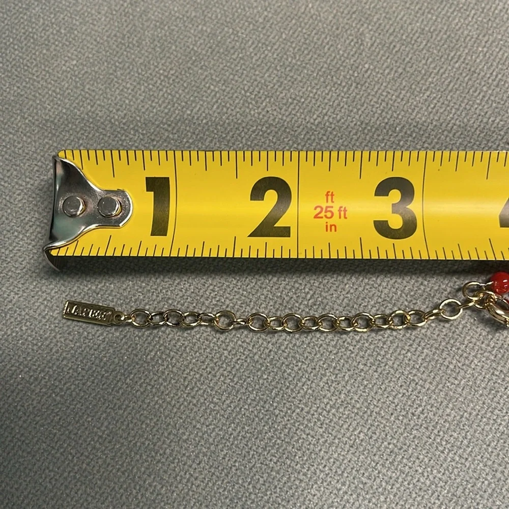 VINTAGE NAPIER CORNELIAN RED BEADS & GOLD TONE BEADS SUNDIAL MEDALLION NECKLACE - Picture 9 of 12
